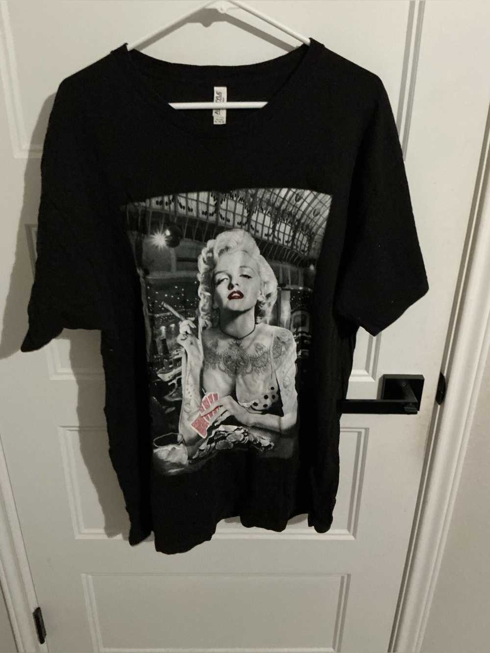 SHEIN Black Graphic Marilyn Monroe Tattoo Print Tee